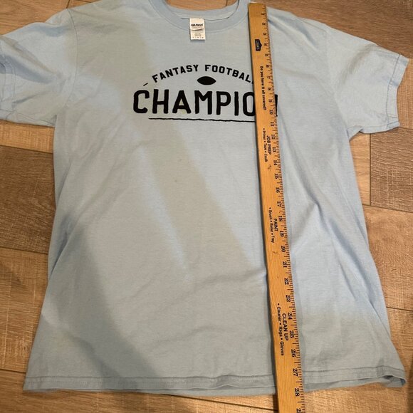 GILDAN MENS BLUE LARGE FANTASY FOOTBALL CHAMPION BRAGGING T SHIRT LARGE - Picture 3 of 7